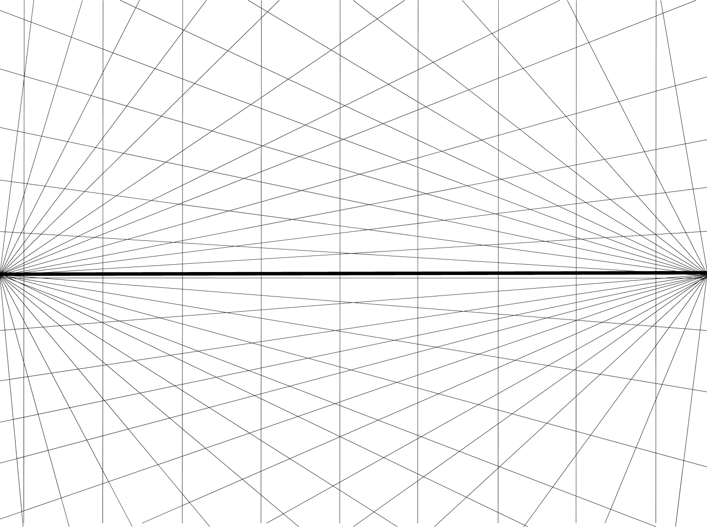 Gitter für eine 2Punkt Perspektive -Zeichenhilfe